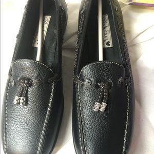 Brighton Ulani Black Tassel Charm Loafers Size 8 M Slip On Leather Shoes NIB